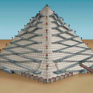 The pyramids were not built by aliens. Egyptians had very sophisticated building techniques.